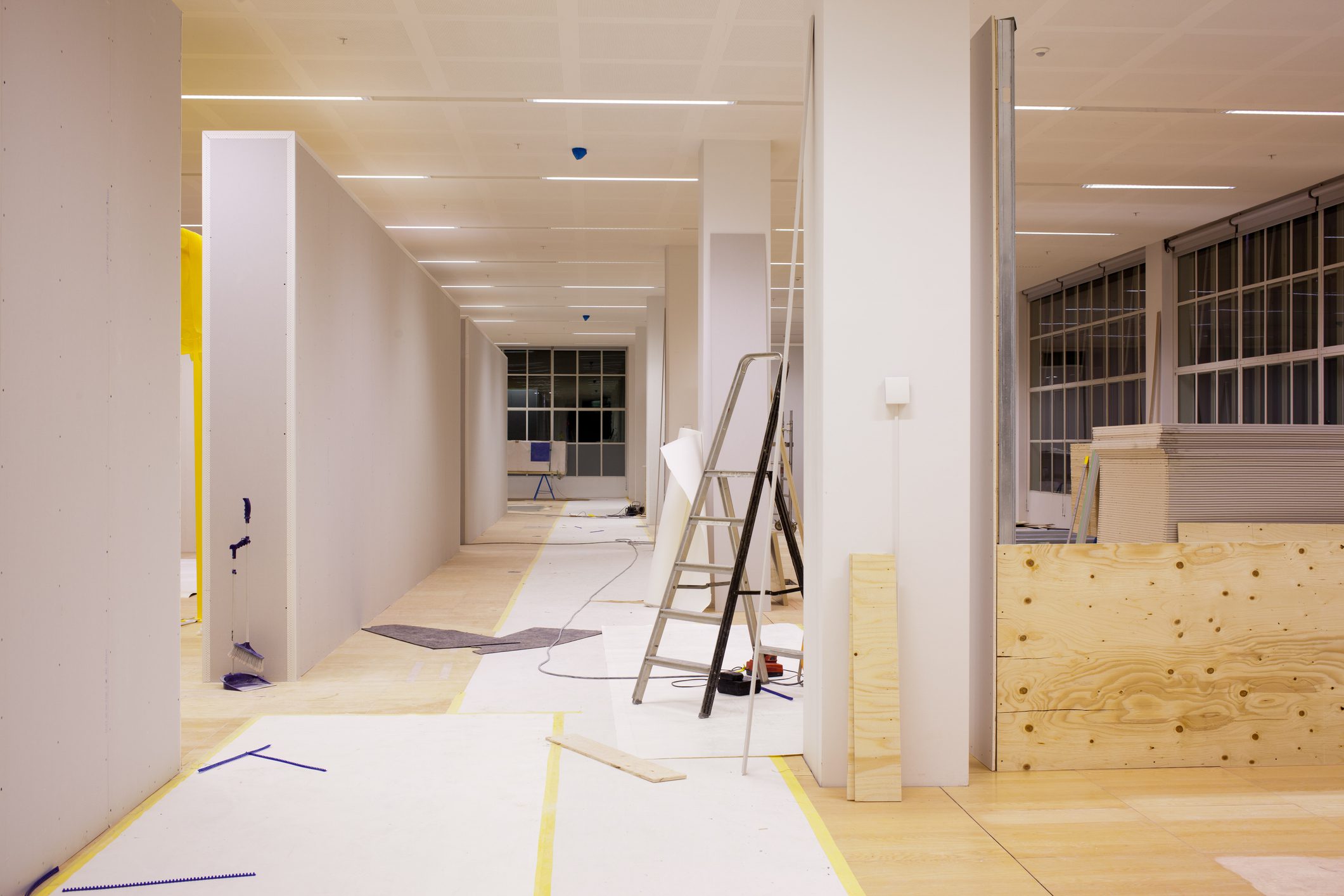 Building site with tools and materials